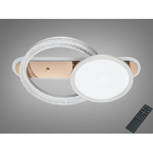 Стельова LED люстра золото 73 W з пультом 3 режими Diasha 8819/400+300