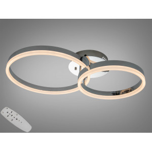Стельова люстра LED хром 50W два кільця пульт Diasha 2539HRdimmer