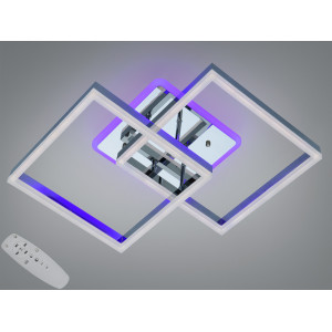 Світлодіодна стельова люстра чорна 120W чотири квадратні плафони Diasha 2546HRLED3colordimmer