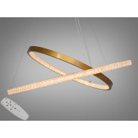 Дизайнерська світлодіодна люстра підвіс з пультом, 100 Вт, золото Diasha D2489-800+600G