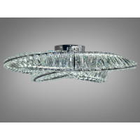 Інноваційна кришталева світлодіодна люстра на тросах, 110 Вт, хром Diasha 562/600+400CH