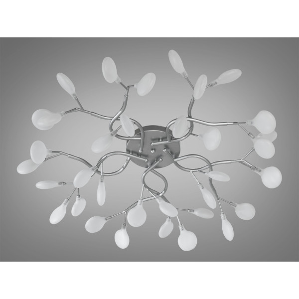 Вражаюча стельова люстра в спальню "Світлячок", 35 ламп, хром сатин Diasha X890-35ASL