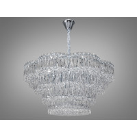 Красива, пишна кришталева люстра підвіс срібного кольору на 17 ламп Diasha 310-750CH