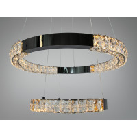Підвісна LED люстра 2 кільця чорний хром 54Вт Diasha 7968/600+400BHR