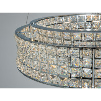 LED підвісна кришталева люстра 110Вт хром пульт Diasha 572/500CH