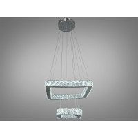 Заворожуюча кришталева світлодіодна підвісна люстра, 38W, хром Diasha 7223-2A/400+210HR