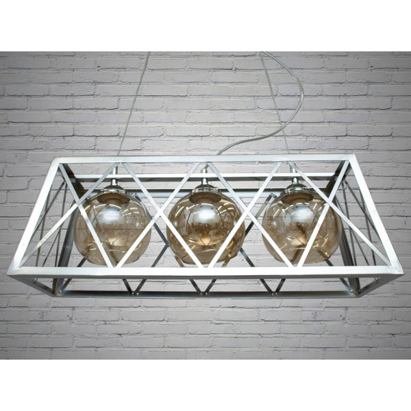 Гармонійна підвісна люстра в стилі Loft, 3 лампи, хром Diasha 8932-3HR