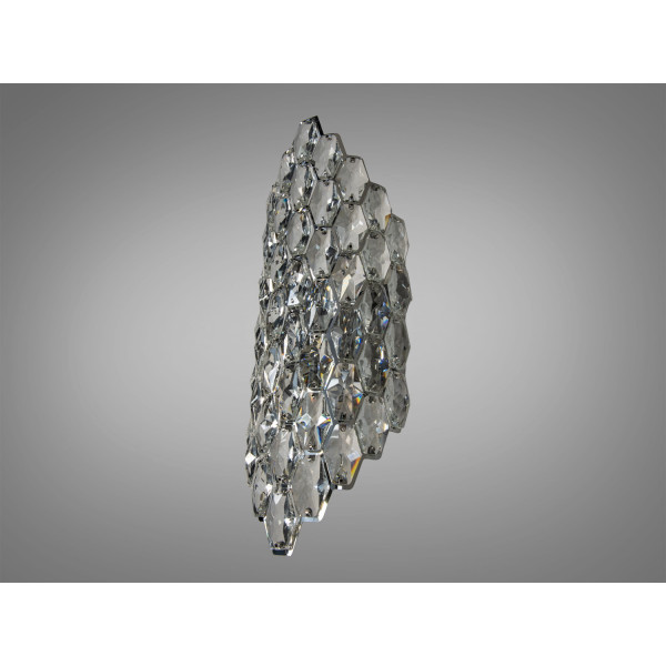 Елегантне класичне бра з кришталю під дві лампи, срібного кольору Diasha 9132-B420CH Елегантне класичне бра з кришталю під дві лампи, срібного кольору Diasha 9132-B420CH