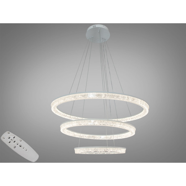 Підвісна LED люстра кільця біла 220 Вт 38-40 м² Diasha D9711/800+600+400WH