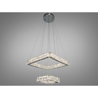 Заворожуюча кришталева світлодіодна підвісна люстра, 38W, хром Diasha 7223-2A/400+210HR