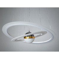 Світлодіодна підвісна люстра 2391-600+400WH біла з двома кільцями Diasha 2391-600+400WH