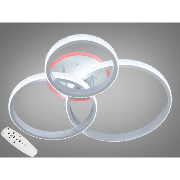 Дизайнерська пристельова LED люстра з пультом, диммером, 100W, біла Diasha 2370WHLED3colordimmer Дизайнерська пристельова LED люстра з пультом, диммером, 100W, біла Diasha 2370WHLED3colordimmer