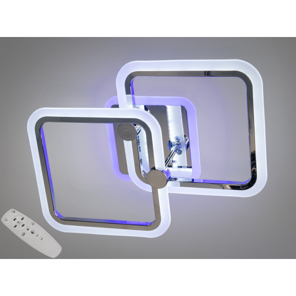 Стельова світлодіодна люстра з пультом, димером, 50W, хром Diasha A8208/2HRLED3colordimmer Стельова світлодіодна люстра з пультом, димером, 50W, хром Diasha A8208/2HRLED3colordimmer
