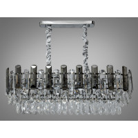 Ефектна кришталева підвісна люстра для столу овальної форми, 8 ламп Diasha 8805-800x300CH