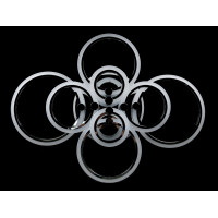 Люстра в зал или спальню светодиодная современная Splendid-Ray 2850128/8+A LED (CHROME) 