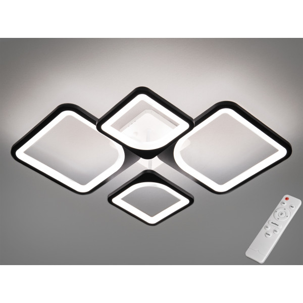 LED люстра смарт Серія 8060 чорна 60 Вт з пультом Diasha 8060/2+2BK