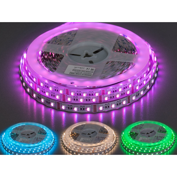 Світлодіодна стрічка 12В, 60діодів на метр, 10мм, RGB Diasha P12-5050-60-RGB+WW-20-10
