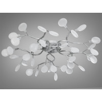 Вражаюча стельова люстра в спальню "Світлячок", 35 ламп, хром сатин Diasha X890-35ASL