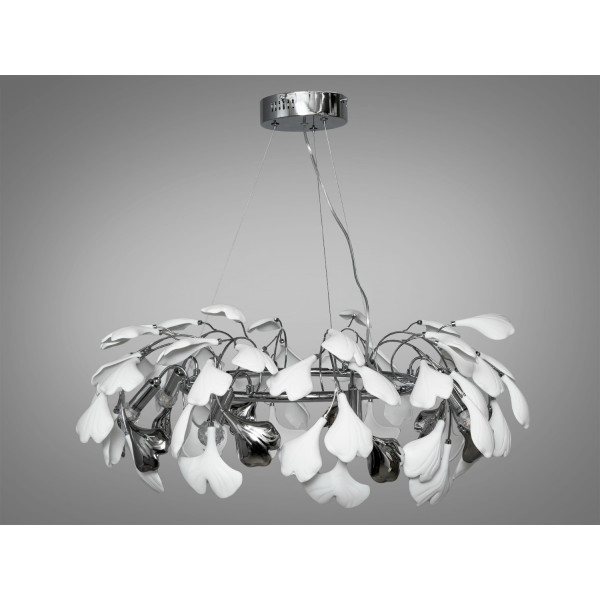 Люстра в стилі арт деко з керамічними елементами на 8 ламп, хром Diasha 7162-8PHR