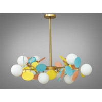 Люстра в современном стиле для детской комнаты Diasha 1097-12GD+multi Люстра в современном стиле для детской комнаты Diasha 1097-12GD+multi