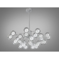 Люстра в зал 30 лампочки хром сатин Diasha 886-30BSL