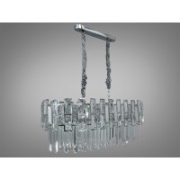 Приваблива підвісна кришталева люстра овальної форми, 12 ламп, хром Diasha 830/800x350CH