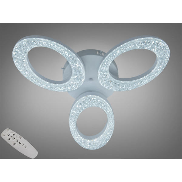 Стельова LED люстра біла 33W 3 модулі пульт 6 м² Diasha 5607/3WH