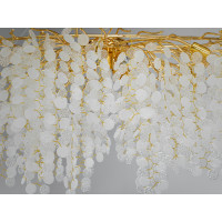 Підвісна кришталева люстра Серія Гліцинія золото витягнута форма 12 ламп E14 Diasha 602-L1200GD