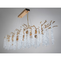 Унікальна підвісна кришталева люстра витягнутої форми, 14 ламп, хром Diasha 609-L1200G