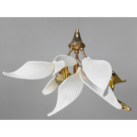 Дизайнерська підвісна люстра з керамічними елементами на 1 лампу, хром Diasha 7209-3PGD