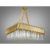 Вражаюча, квадратна кришталева люстра, 15 ламп, золото Diasha 901-1000x1000G