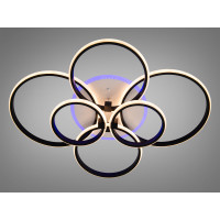 Стельова люстра Diasha чорна 6 кілець пульт LED Diasha 2526/6BKLED3colordimmer
