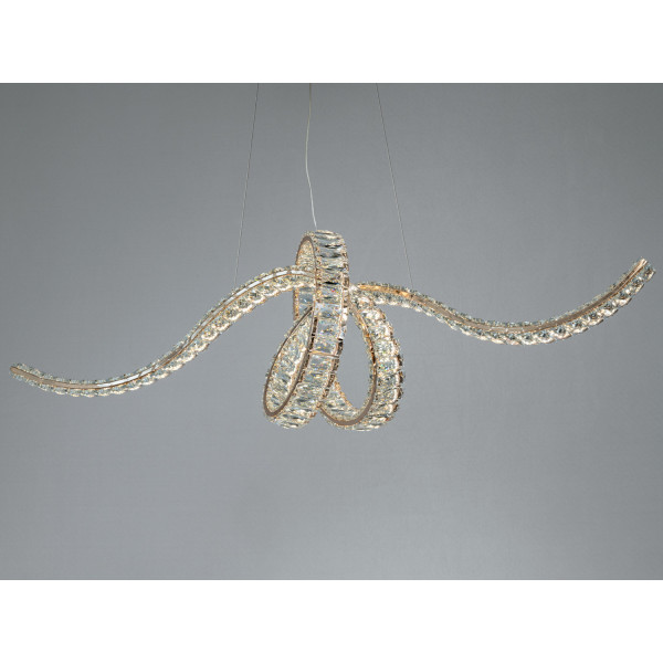 Світлодіодна підвісна люстра 107Вт золото 18м² Diasha 568/1000G