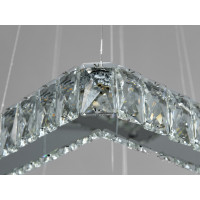 Заворожуюча кришталева світлодіодна підвісна люстра, 38W, хром Diasha 7223-2A/400+210HR