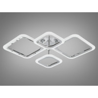 Сучасна дизайнерська світлодіодна люстра з пультом, 52W, срібло Diasha A8060/2+2HR