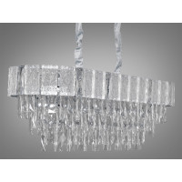 Ексклюзивна підвісна кришталева люстра овальної форми, 10 ламп, хром Diasha 327-800x300CH