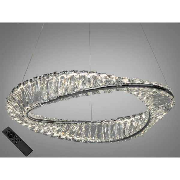 Досконала кришталева світлодіодна люстра з пультом, 55 Вт, хром Diasha 548/500CH Досконала кришталева світлодіодна люстра з пультом, 55 Вт, хром Diasha 548/500CH