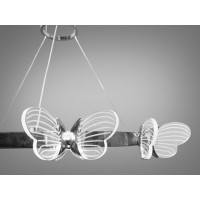Вишукана підвісна світлодіодна люстра в дитячу "Метелик", 35W, хром Diasha 6185HR