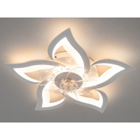 Унікальна стельова світлодіодна люстра вентилятор з пультом, 90W, біла Diasha 8146/5WHFS