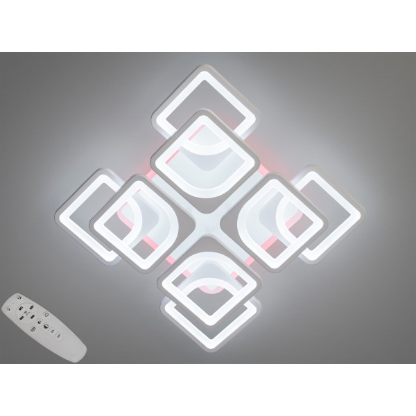 LED люстра з пультом 130W, біла Diasha HS8060/4+4WHLED3colordimmer