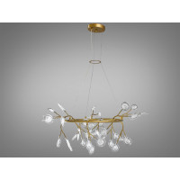Люстра в зал 45 лампочки, золото сатин Diasha Y889-45CGD