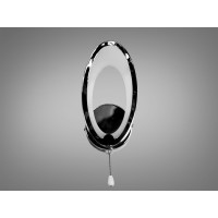 Стильна новинка, світлодіодне бра овал, чорний хром, 16Вт Diasha 1673/1BHR