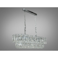 Люстра підвісна кришталева овальна хром 10xE14 78x28 см висота 75 см модель 310-800X300HR Diasha 310-800x300CH