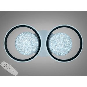 Люстра LED кільця біла чорна 58W димер 2+2 Diasha 2561WH+BKDIMMER