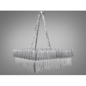 Шедевральна кришталева люстра квадратної форми, 15 ламп, хром Diasha 901-1000x1000HR