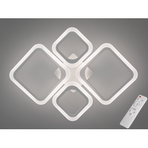 Світлодіодна люстра смарт світильник з пультом dimmer, 52W, білий Diasha A8060/2+2WH