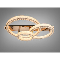 LED люстра стельова Diasha золото 200W 3 кільця з пультом Diasha 663/800+600+400GD