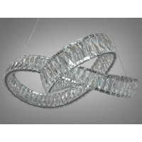 Унікальна кришталева світлодіодна люстра на підвісах, 110 Вт, хром Diasha 536/600CH