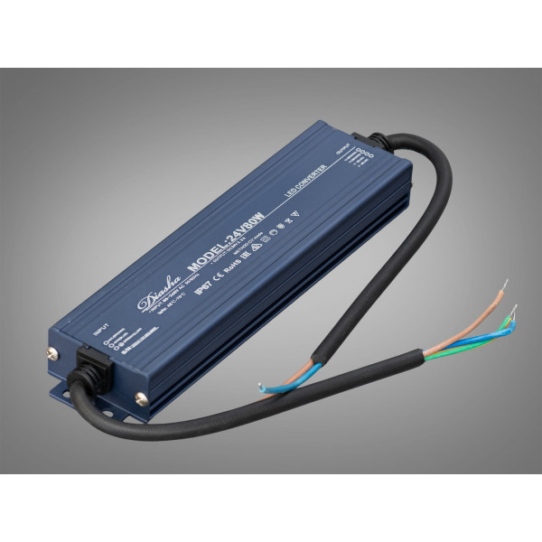 Блок живлення 24 в, для підключення LED стрічки, 80Вт, 3.33А Diasha NP-24v-80w-IP67