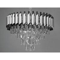 Підвісна кришталева люстра Diasha серія 1013 хром чорний 9 ламп E14 Diasha 9001-550CH+PB